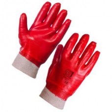 Red PVC Knit Wrist Glove